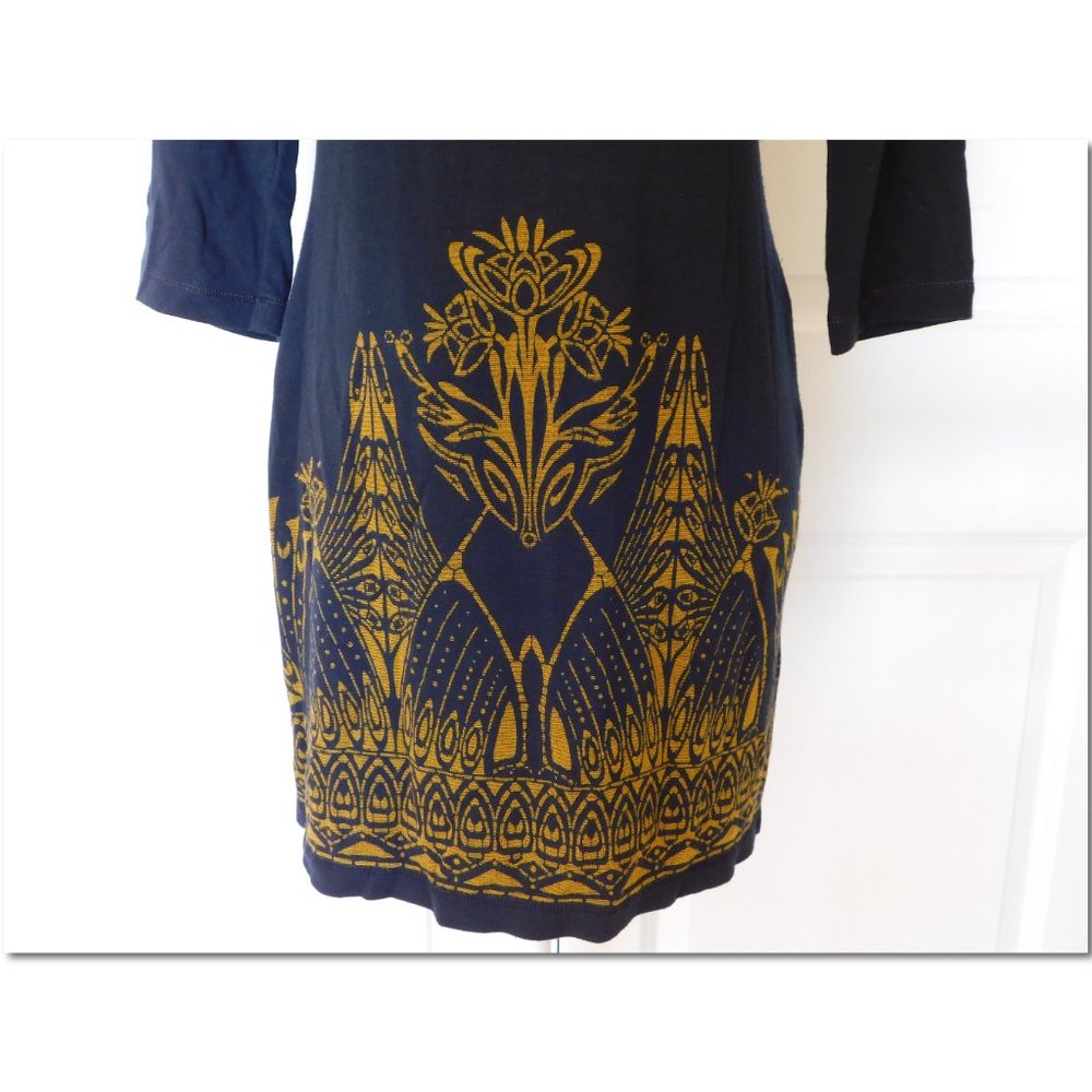 Max Studio Dress Tunic Size Small Navy and Gold - Picture 4 of 6